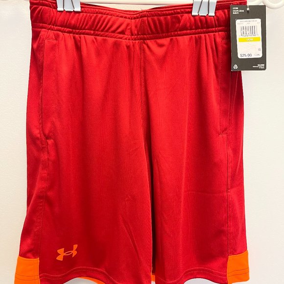 Under Armour Boys Velocity Shorts Red NWT – Size Medium - Picture 1 of 2